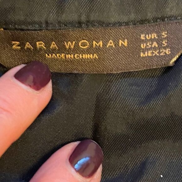 ZaraWoman - 100% Silk sleeveless dress bead detail. Open back. Size S - Picture 4 of 6